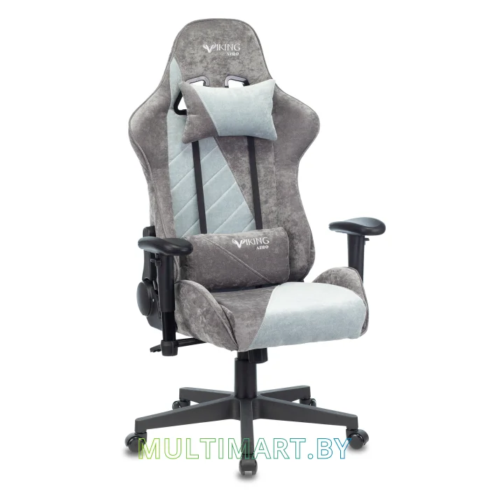 Кресло компьютерное Zombie VIKING X Fabric (серый/серо-голубой)